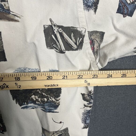 Woolrich Button Up Shirt Mens Large White Camping All Over Print AOP Outdoors - Picture 7 of 9